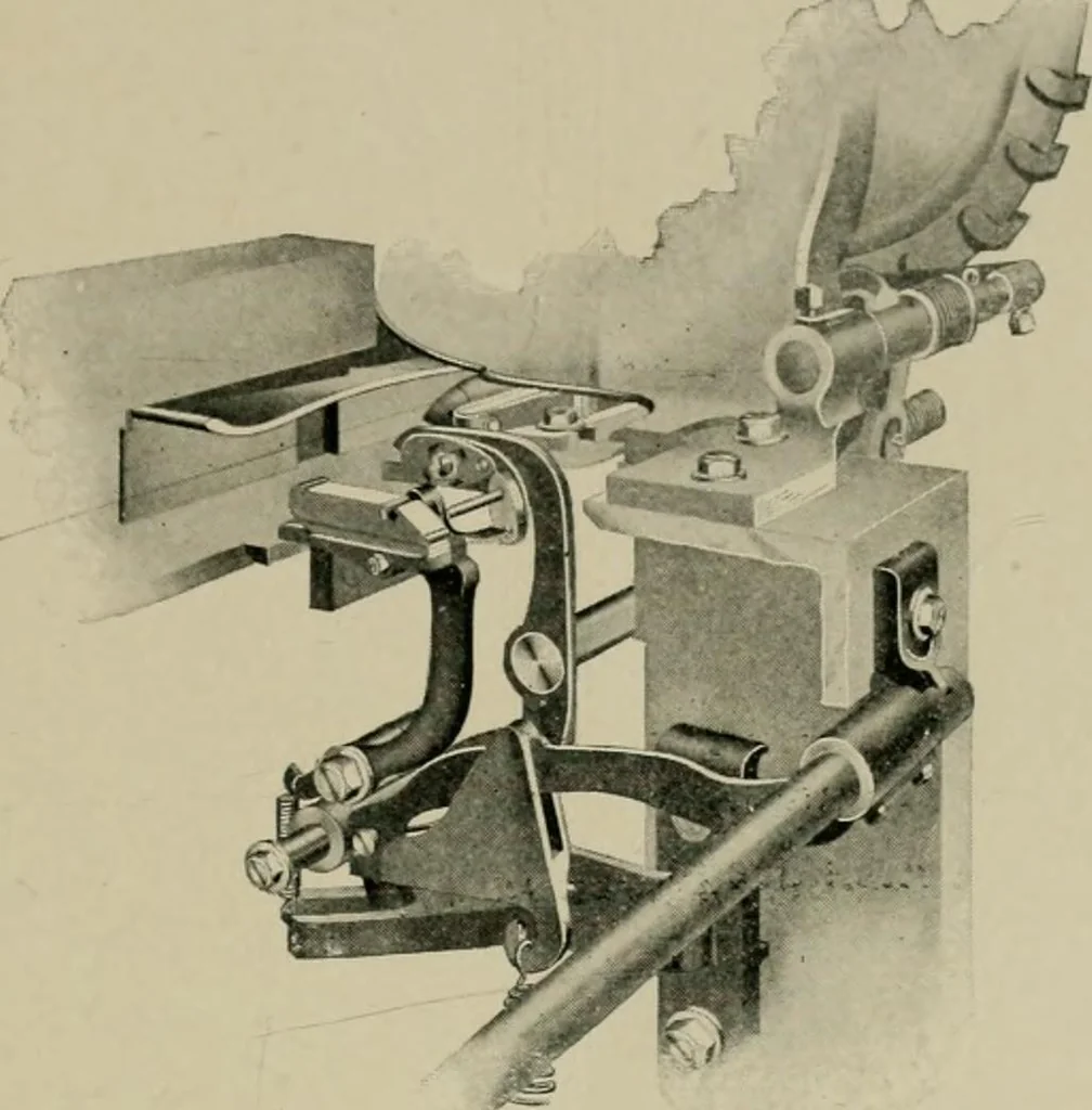 An illustration from Labor-saving looms : a brief treatise on plain weaving and the recent improvements in that line, with special reference to the Northrop looms manufactured by Draper Company, Hopedale, Mass., U.S.A, 1905, leaf 76