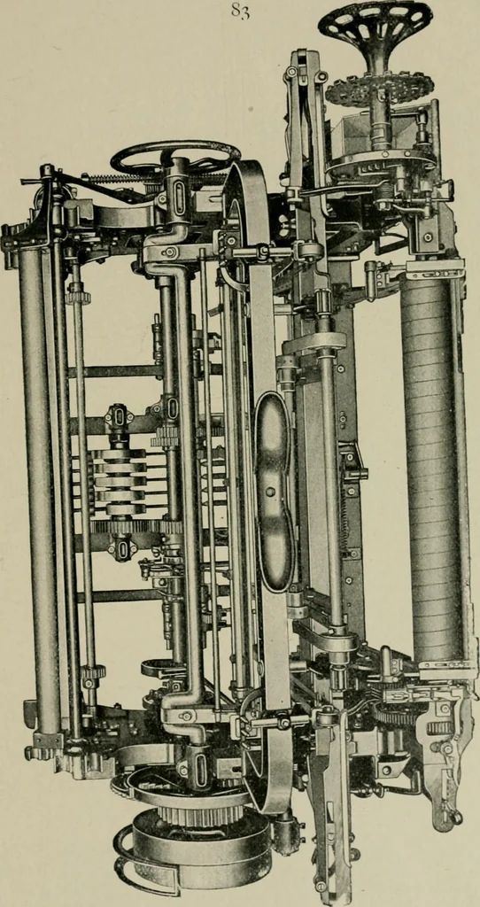 An illustration from Labor-saving looms : a brief treatise on plain weaving and the recent improvements in that line, with special reference to the Northrop looms manufactured by Draper Company, Hopedale, Mass., U.S.A, 1905, leaf 86