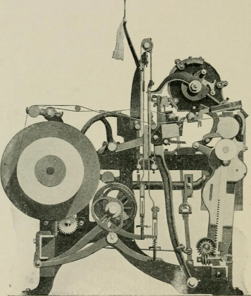 An illustration from Labor-saving looms : a brief treatise on plain weaving and the recent improvements in that line, with special reference to the Northrop looms manufactured by Draper Company, Hopedale, Mass., U.S.A, 1905, leaf 89