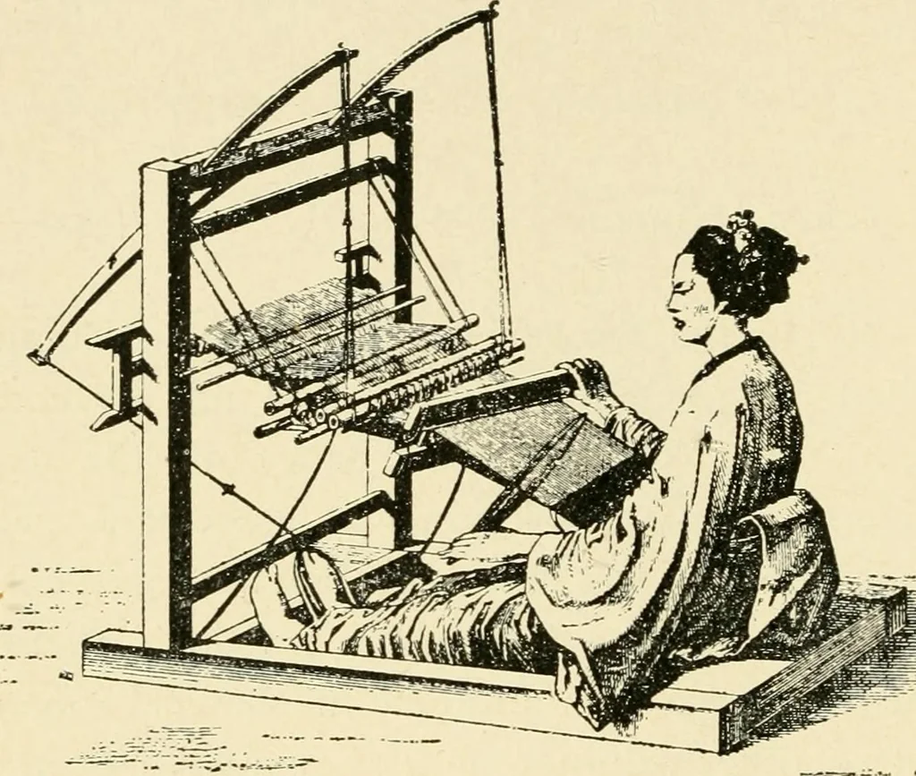 An illustration from Labor-saving looms : a brief treatise on plain weaving and the recent improvements in that line, with special reference to the Northrup looms manufactured by Draper company, Hopedale, Mass., U. S. A., 1904, leaf 19
