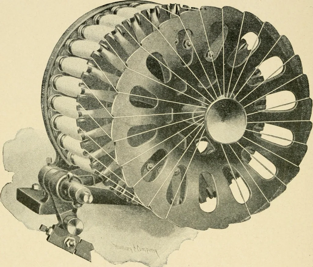 An illustration from Labor-saving looms : a brief treatise on plain weaving and the recent improvements in that line, with special reference to the Northrup looms manufactured by Draper company, Hopedale, Mass., U. S. A., 1904, leaf 53
