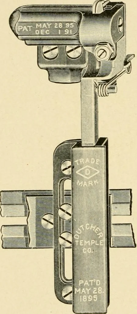 An illustration from Labor-saving looms : a brief treatise on plain weaving and the recent improvements in that line, with special reference to the Northrup looms manufactured by Draper company, Hopedale, Mass., U. S. A., 1904, leaf 57