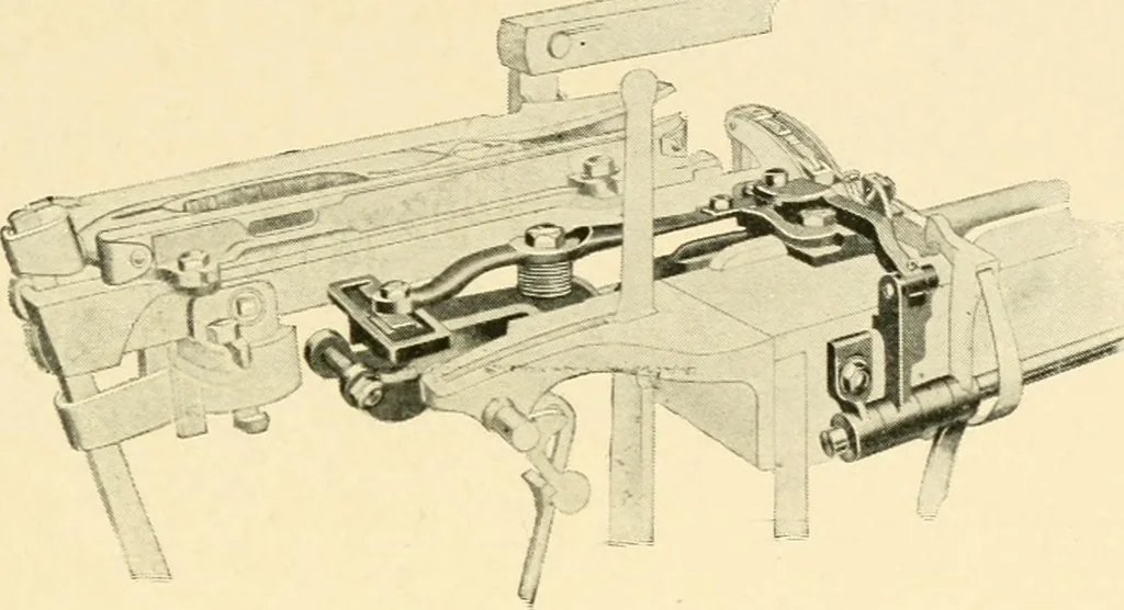 An illustration from Labor-saving looms : a brief treatise on plain weaving and the recent improvements in that line, with special reference to the Northrup looms manufactured by Draper company, Hopedale, Mass., U. S. A., 1904, leaf 78