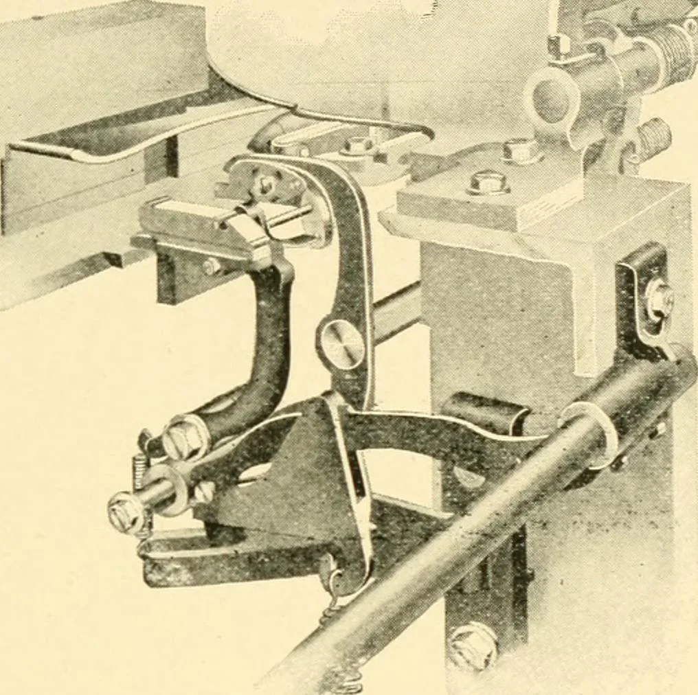 An illustration from Labor-saving looms : a brief treatise on plain weaving and the recent improvements in that line, with special reference to the Northrup looms manufactured by Draper company, Hopedale, Mass., U. S. A., 1904, leaf 80