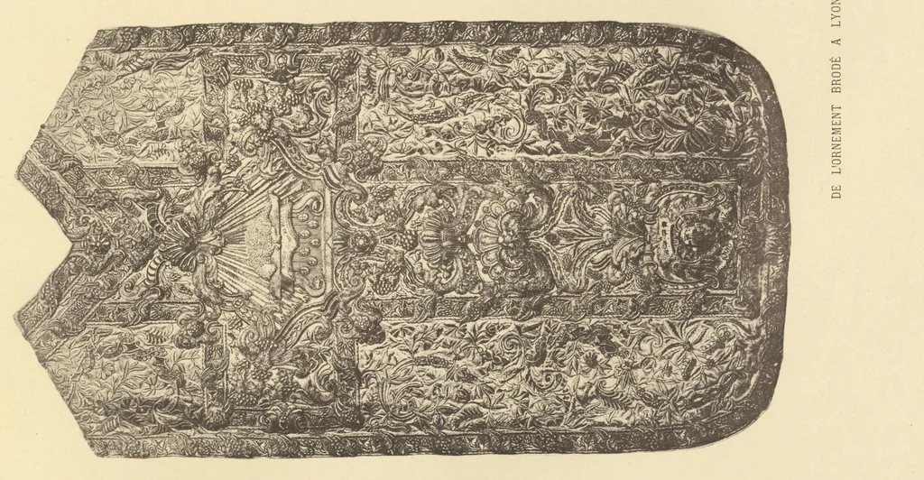 An illustration from La broderie du XIe siÃ¨cle jusqu'Ã nos jours d'aprÃ¨s des spÃ©cimens authentiques et les anciens inventaires, 1890, leaf 484