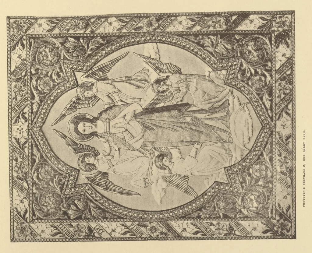 An illustration from La broderie du XIe siÃ¨cle jusqu'Ã nos jours d'aprÃ¨s des spÃ©cimens authentiques et les anciens inventaires, 1890, leaf 502