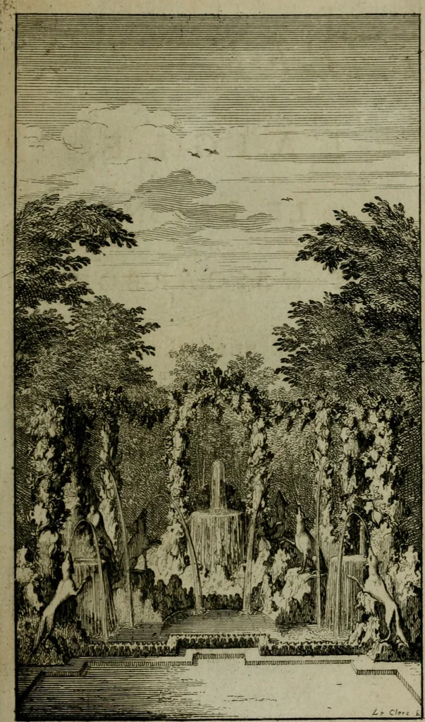 An illustration from Labyrinte de Versailles, 1677, leaf 100