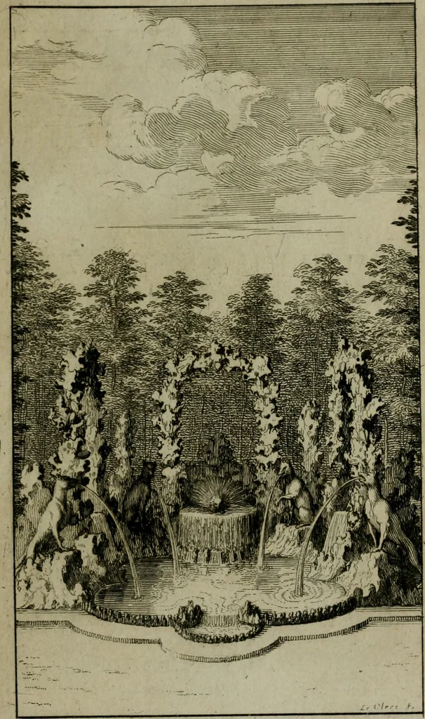 An illustration from Labyrinte de Versailles, 1677, leaf 104