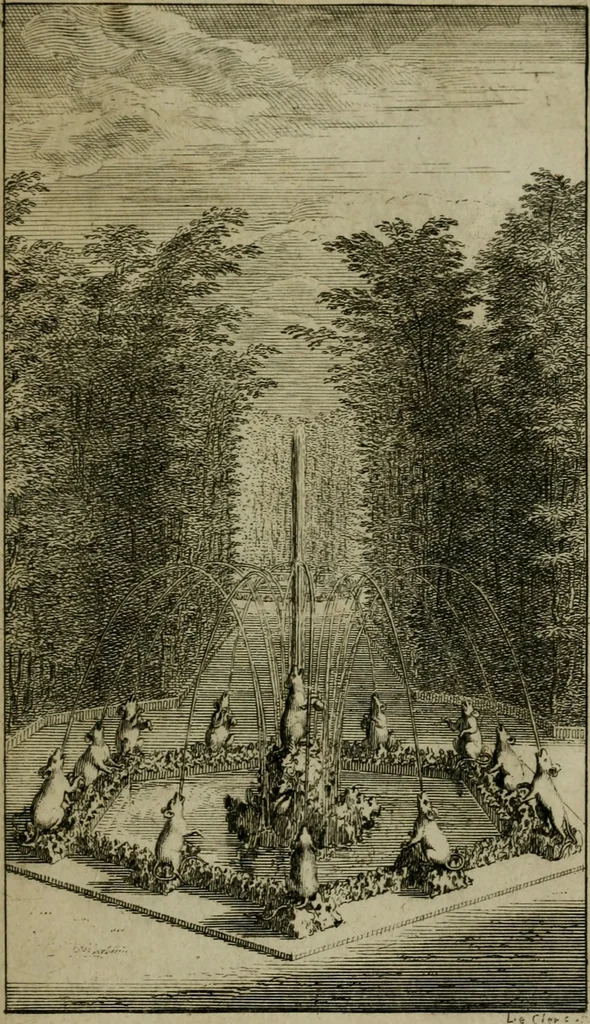 An illustration from Labyrinte de Versailles, 1677, leaf 94