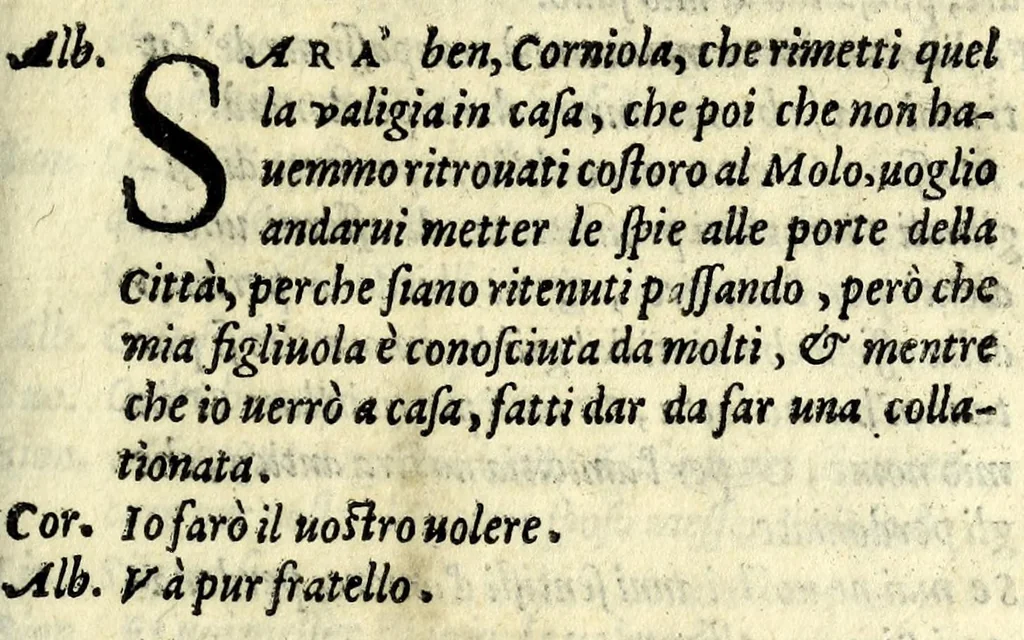 An illustration from La camariera; comedia, 1583, leaf 89