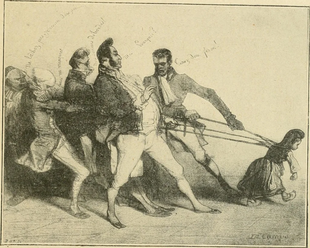 An illustration from La caricature et les caricaturistes ;, 1900, leaf 112