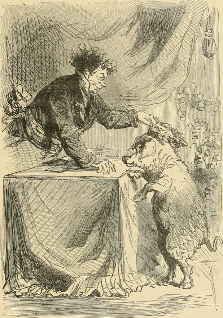 An illustration from La caricature et les caricaturistes ;, 1900, leaf 158