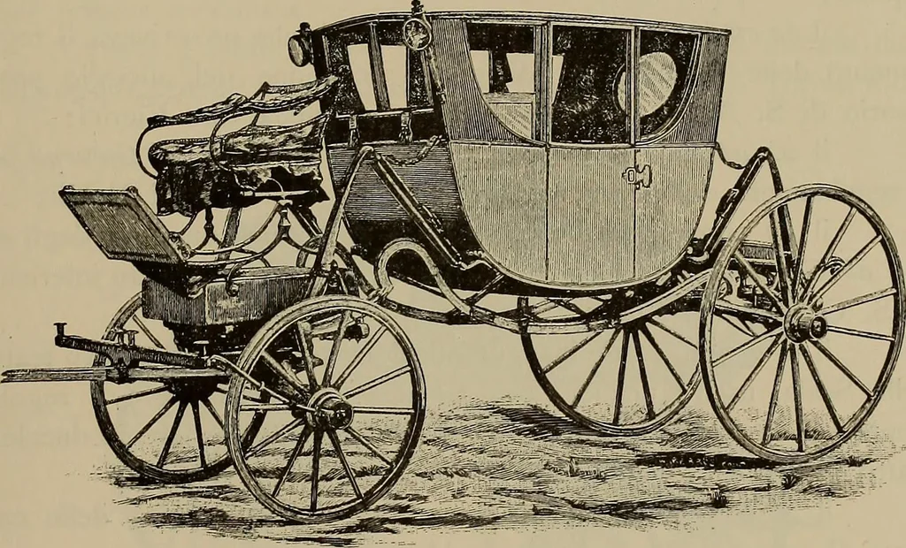 An illustration from La carrozza nella storia della locomozione, 1901, leaf 104