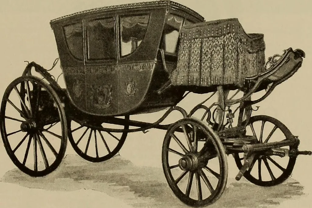 An illustration from La carrozza nella storia della locomozione, 1901, leaf 106