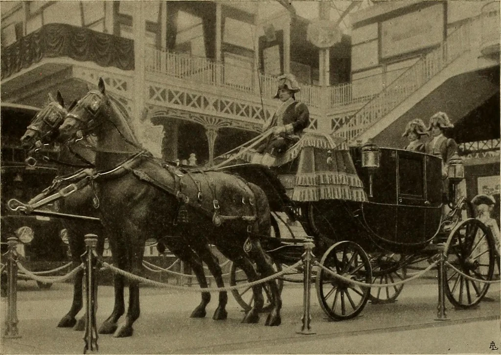 An illustration from La carrozza nella storia della locomozione, 1901, leaf 108