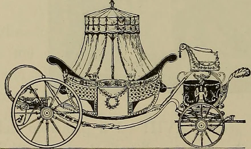 An illustration from La carrozza nella storia della locomozione, 1901, leaf 111