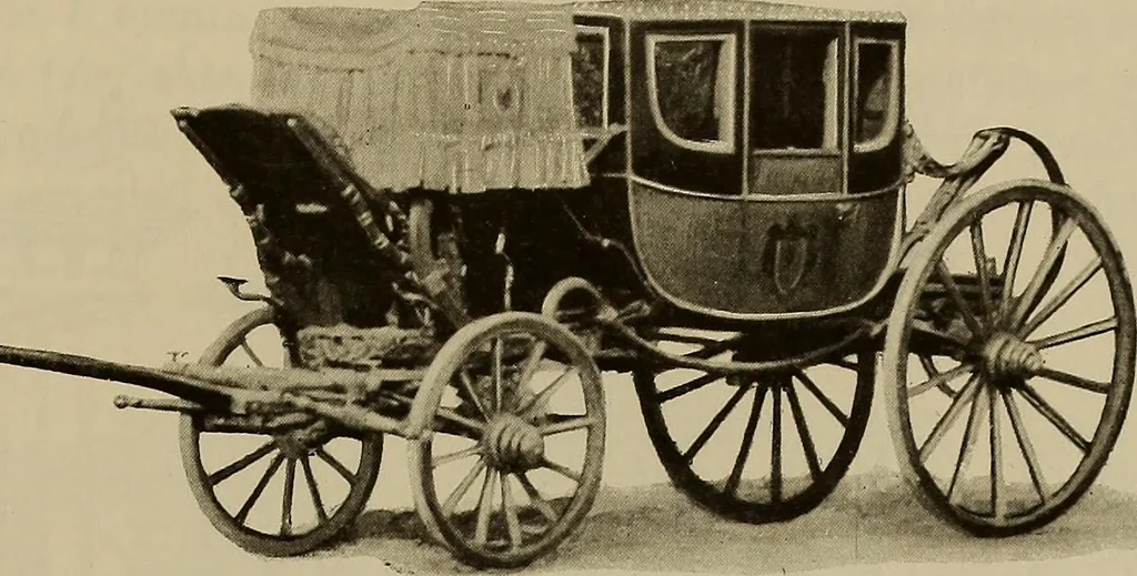 An illustration from La carrozza nella storia della locomozione, 1901, leaf 112