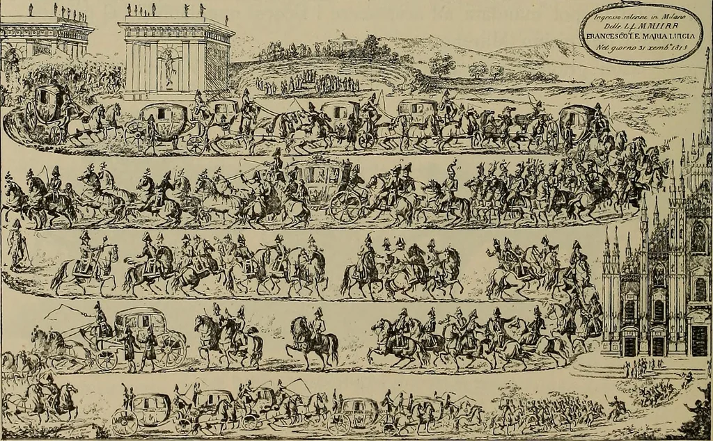 An illustration from La carrozza nella storia della locomozione, 1901, leaf 113