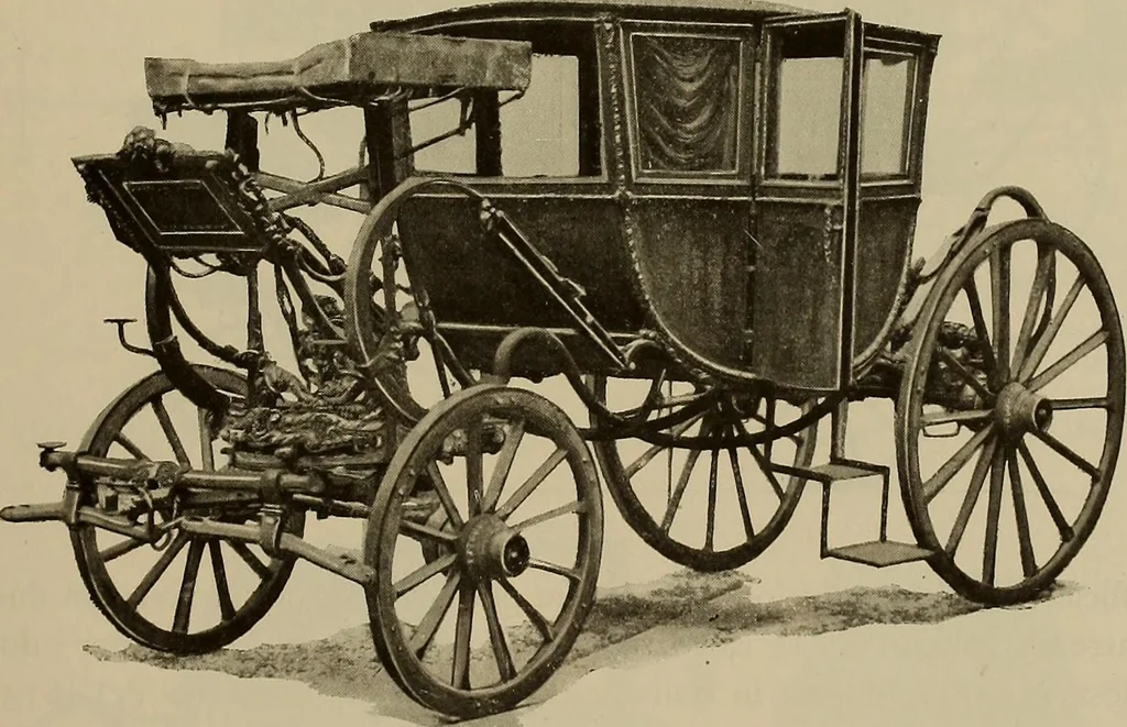 An illustration from La carrozza nella storia della locomozione, 1901, leaf 114