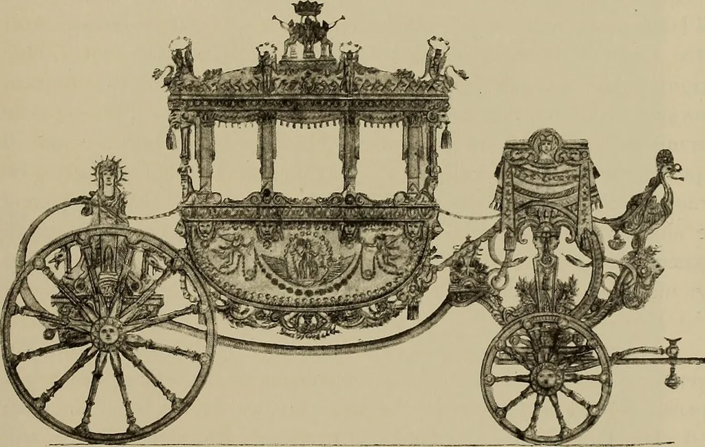 An illustration from La carrozza nella storia della locomozione, 1901, leaf 118