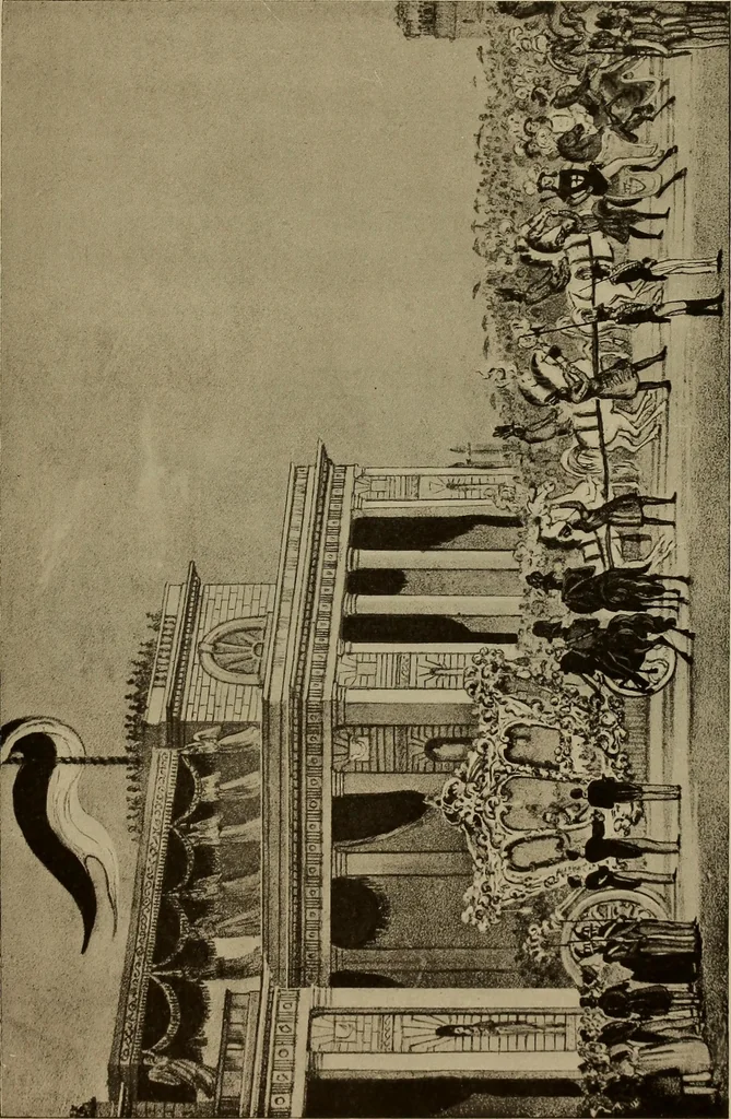 An illustration from La carrozza nella storia della locomozione, 1901, leaf 124