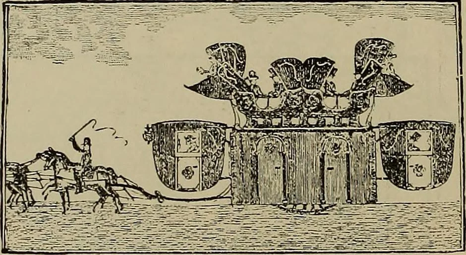 An illustration from La carrozza nella storia della locomozione, 1901, leaf 129