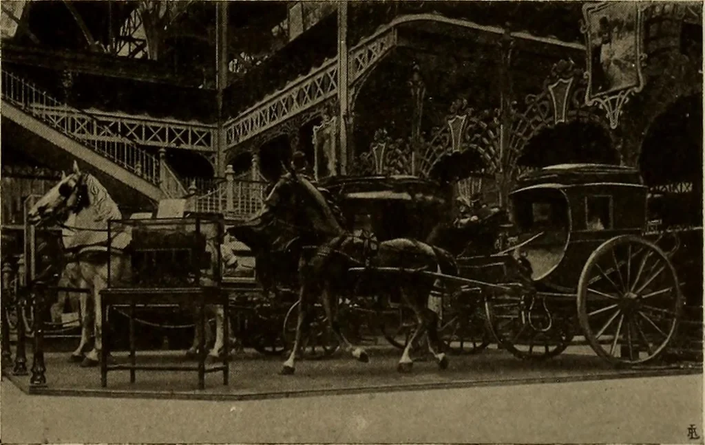 An illustration from La carrozza nella storia della locomozione, 1901, leaf 130