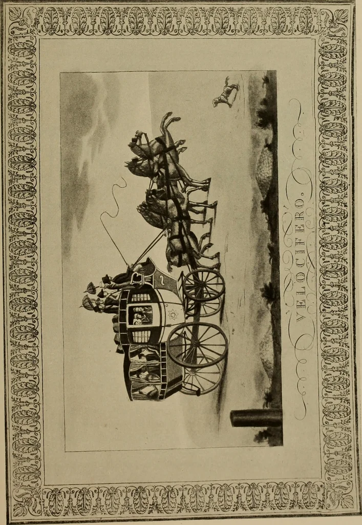 An illustration from La carrozza nella storia della locomozione, 1901, leaf 132