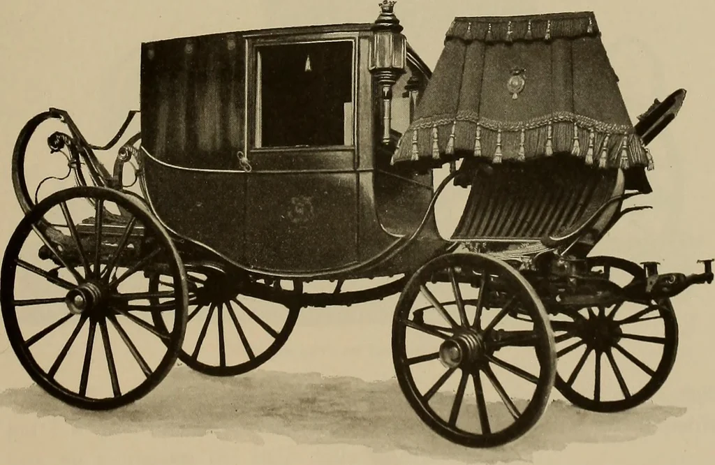 An illustration from La carrozza nella storia della locomozione, 1901, leaf 136