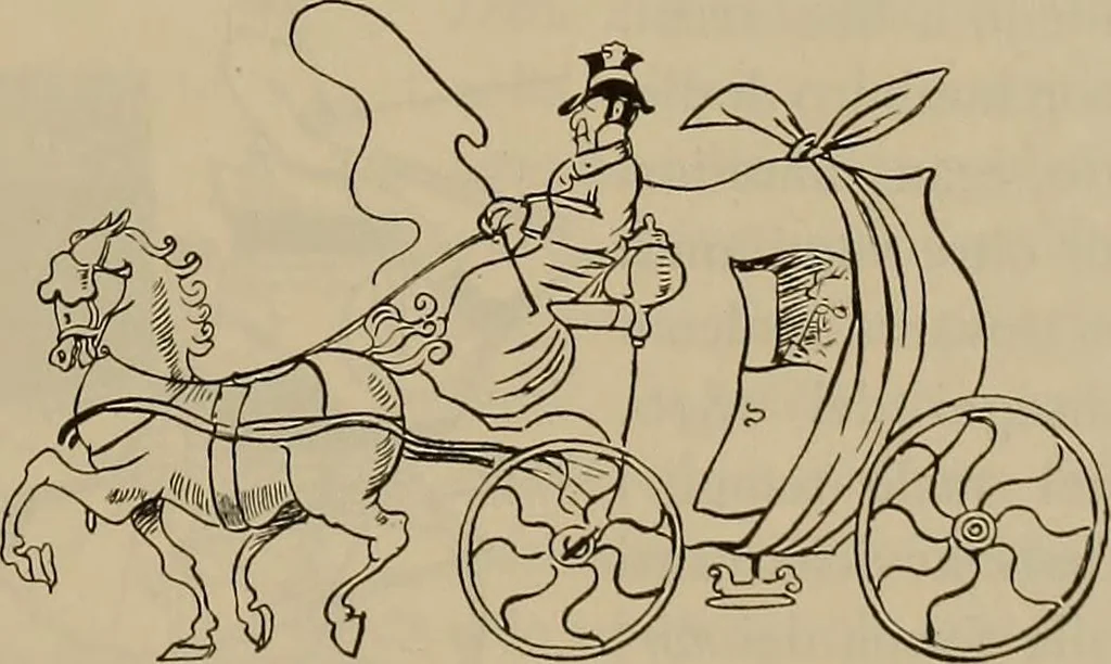 An illustration from La carrozza nella storia della locomozione, 1901, leaf 148