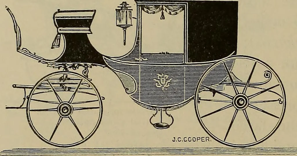 An illustration from La carrozza nella storia della locomozione, 1901, leaf 151