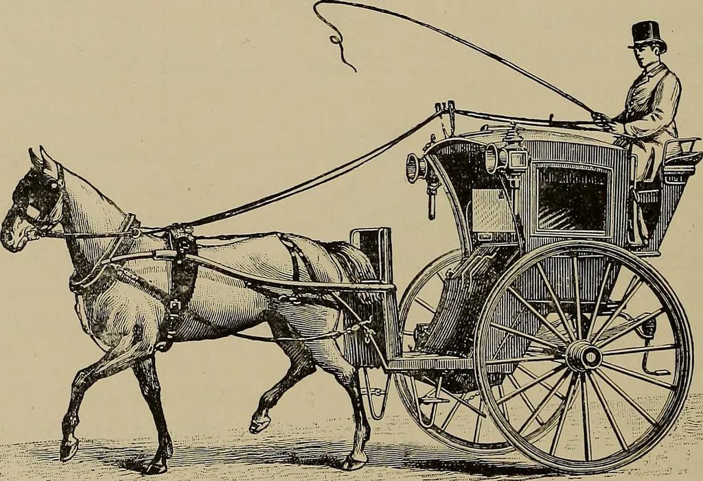 An illustration from La carrozza nella storia della locomozione, 1901, leaf 153