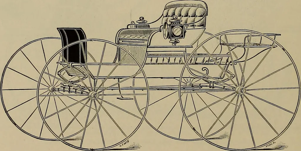 An illustration from La carrozza nella storia della locomozione, 1901, leaf 155