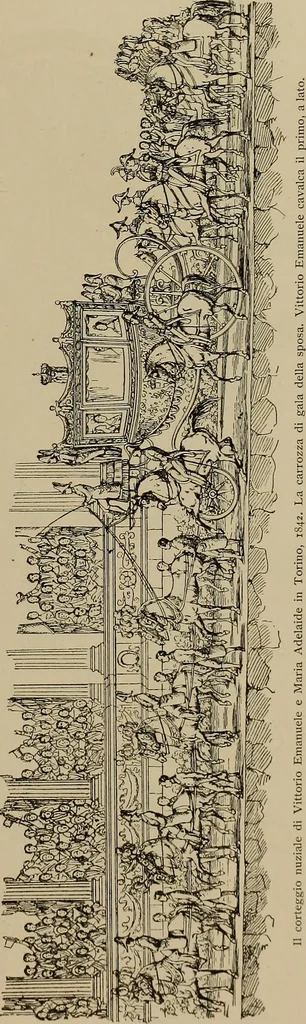 An illustration from La carrozza nella storia della locomozione, 1901, leaf 172