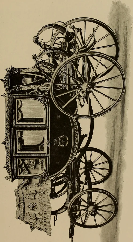 An illustration from La carrozza nella storia della locomozione, 1901, leaf 174