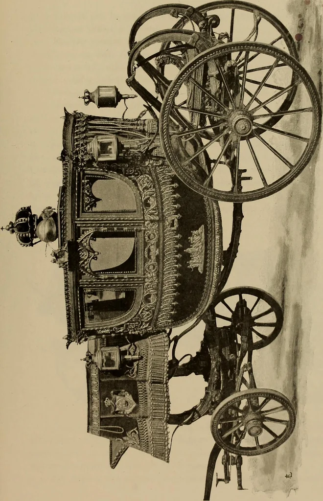 An illustration from La carrozza nella storia della locomozione, 1901, leaf 184