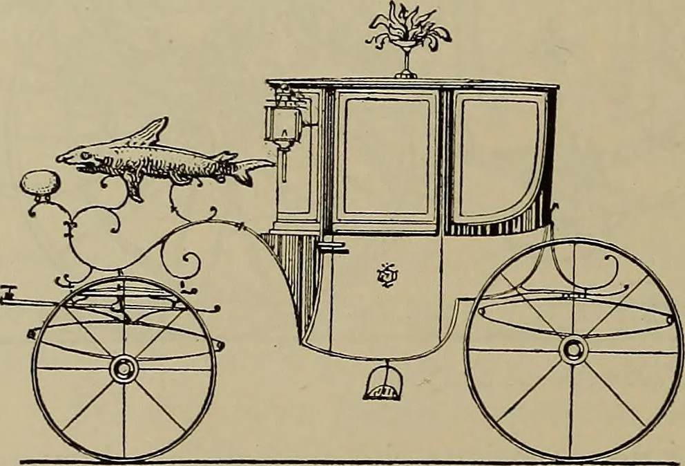 An illustration from La carrozza nella storia della locomozione, 1901, leaf 189