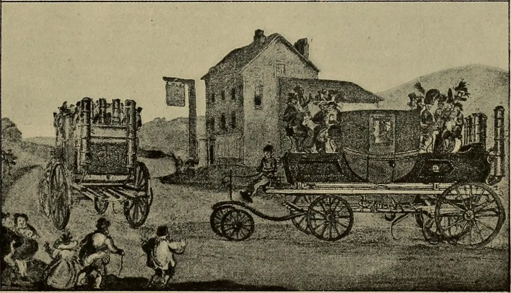 An illustration from La carrozza nella storia della locomozione, 1901, leaf 206