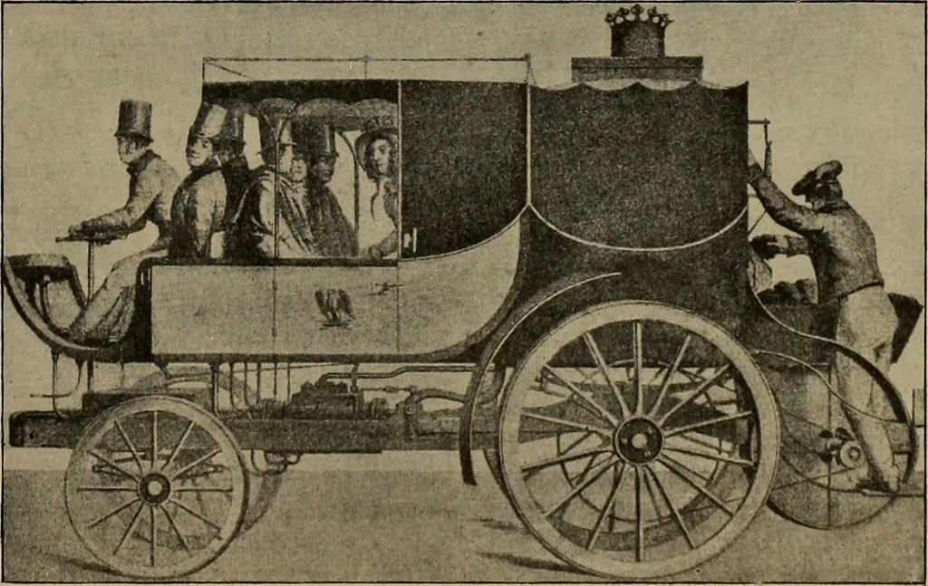 An illustration from La carrozza nella storia della locomozione, 1901, leaf 210