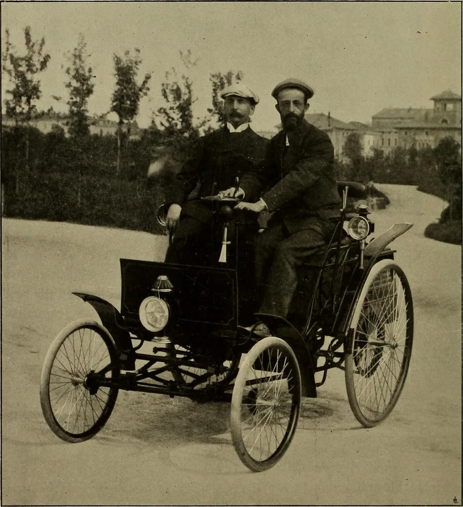 An illustration from La carrozza nella storia della locomozione, 1901, leaf 215