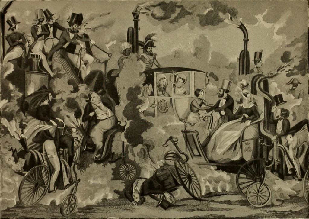 An illustration from La carrozza nella storia della locomozione, 1901, leaf 216