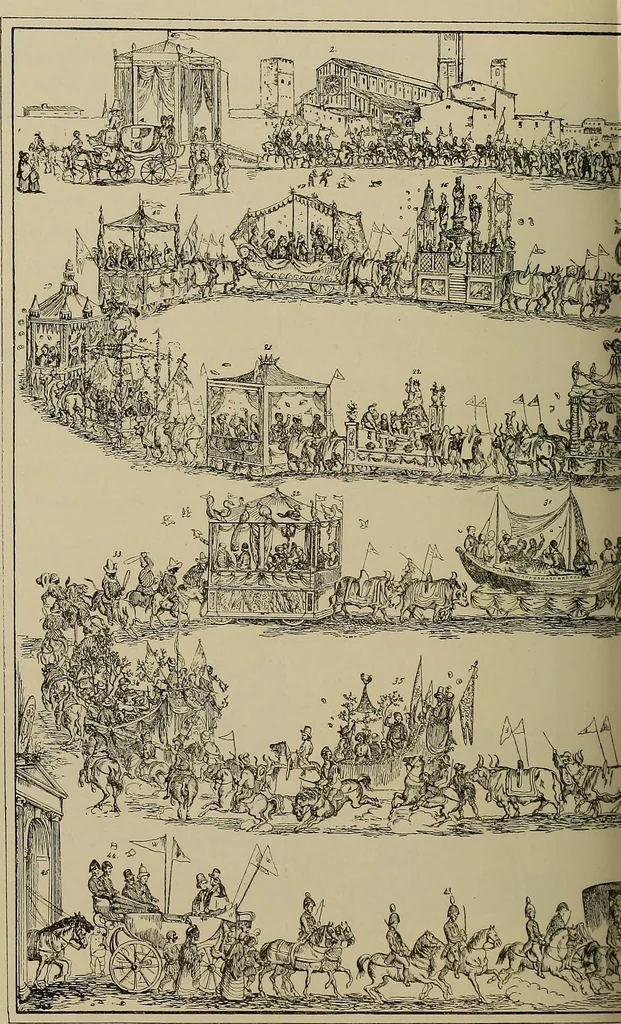 An illustration from La carrozza nella storia della locomozione, 1901, leaf 263