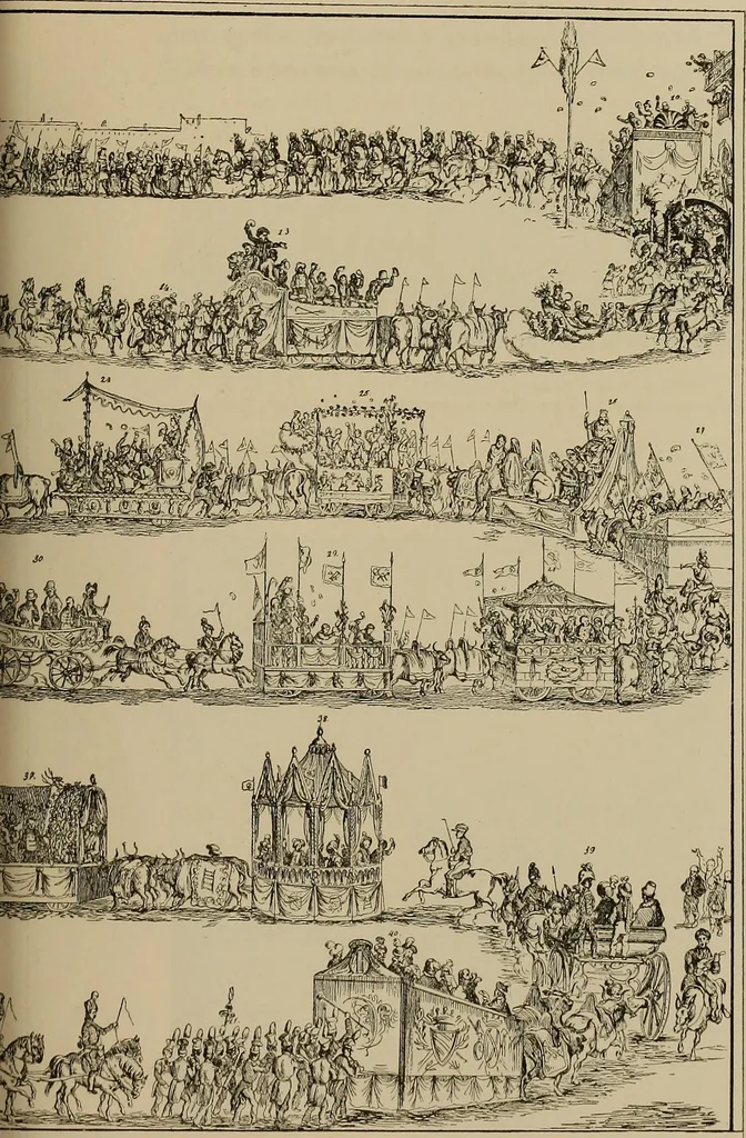 An illustration from La carrozza nella storia della locomozione, 1901, leaf 264