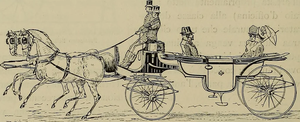 An illustration from La carrozza nella storia della locomozione, 1901, leaf 271
