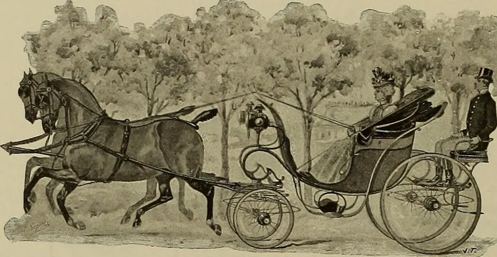 An illustration from La carrozza nella storia della locomozione, 1901, leaf 273