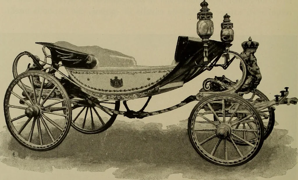 An illustration from La carrozza nella storia della locomozione, 1901, leaf 281