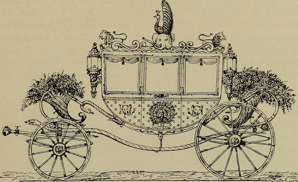 An illustration from La carrozza nella storia della locomozione, 1901, leaf 292