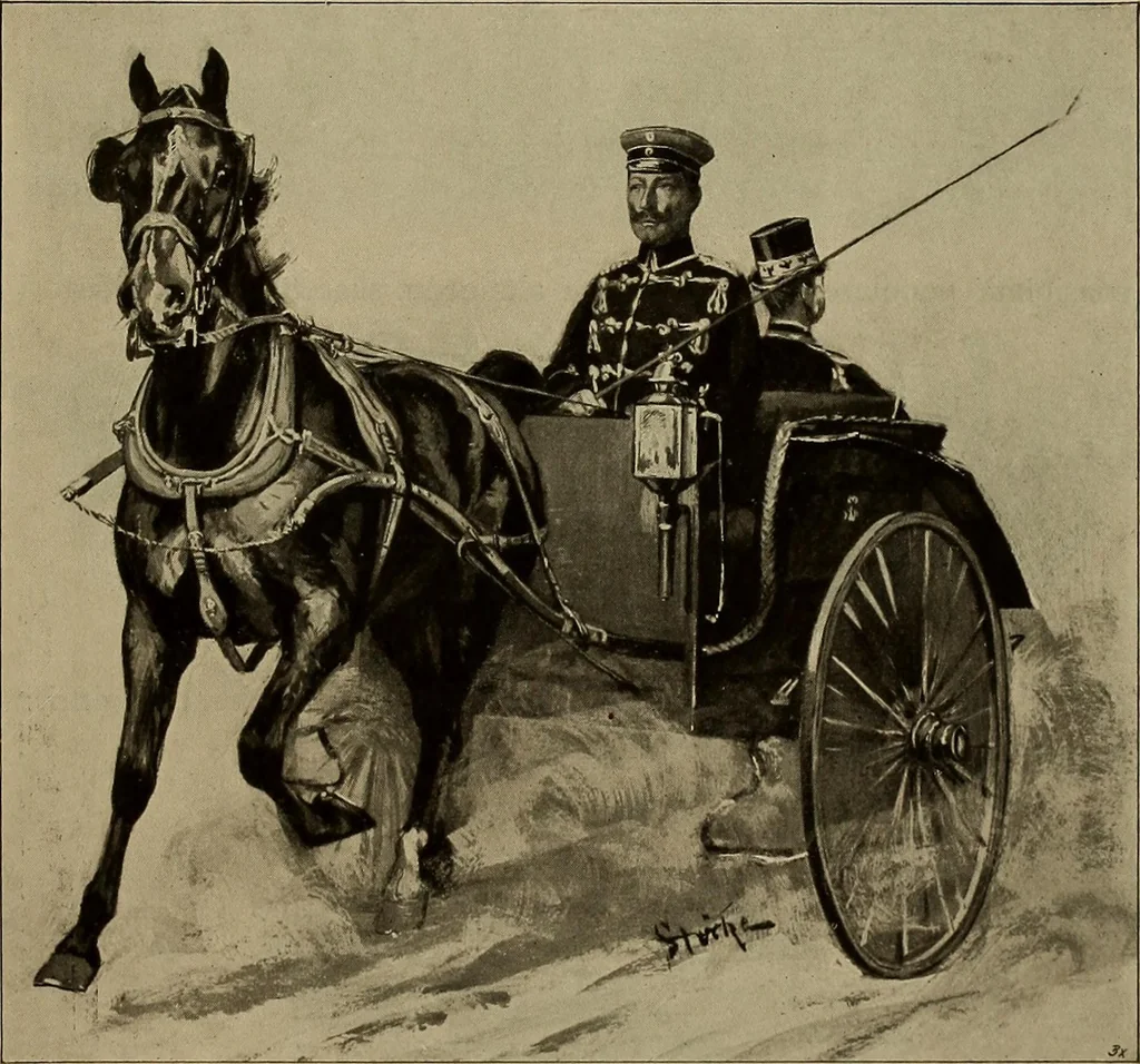 An illustration from La carrozza nella storia della locomozione, 1901, leaf 294