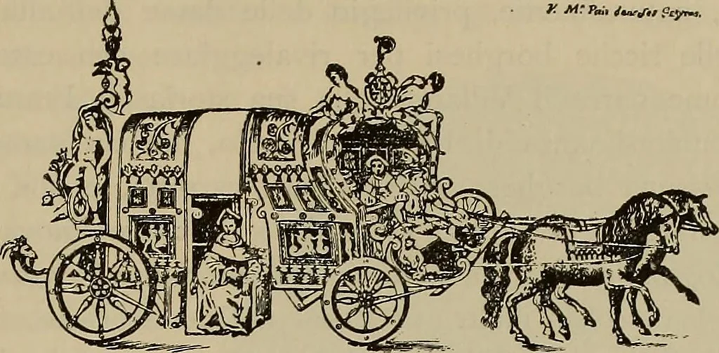 An illustration from La carrozza nella storia della locomozione, 1901, leaf 32
