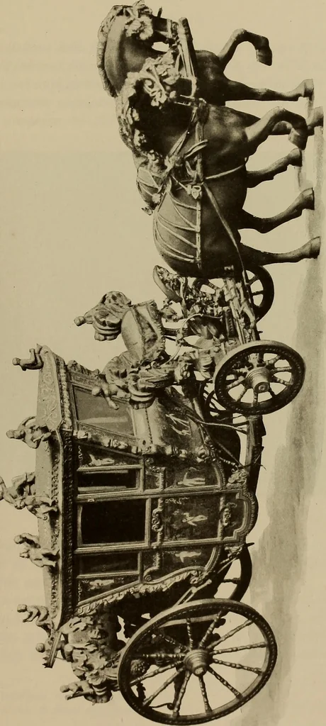 An illustration from La carrozza nella storia della locomozione, 1901, leaf 66